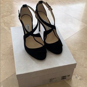 Jimmy Choo Emily 100/Black Suede/Size 37.5